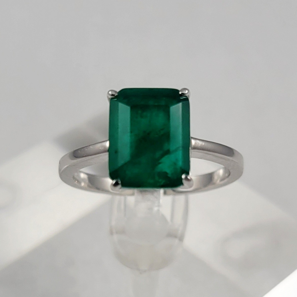 Sterling 3ct Natural Emerald Ring